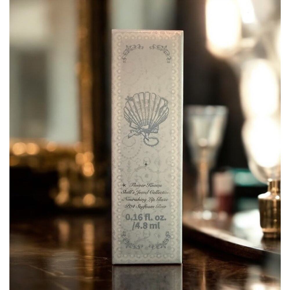 FLOWER KNOWS Shell’s Jewel Collection Nourishing Lip Glaze “Seafoam Glow” SEALED